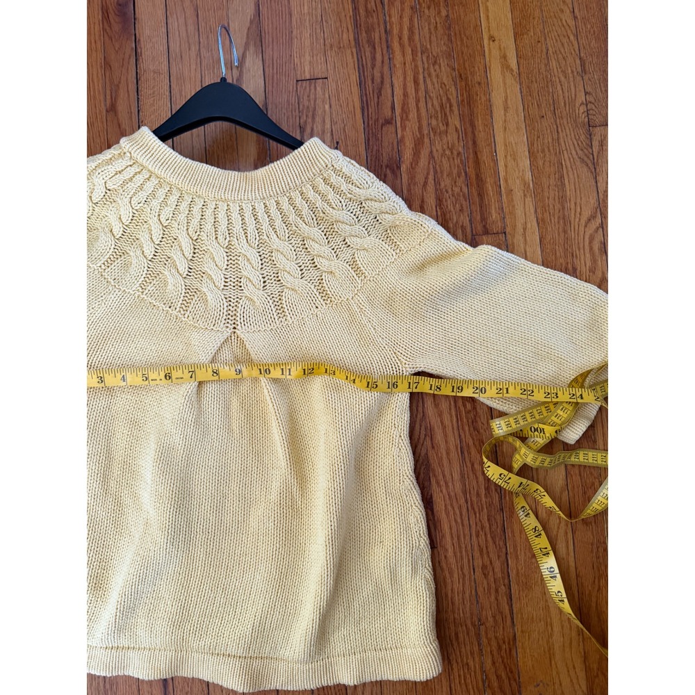 Jillian & Nicole Butter Yellow Cable Knit Button Front Cardigan Sweater Size M - Picture 6 of 8